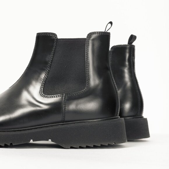 Prada Black Leather Chelsea Ankle Boots - Picture 8 of 12